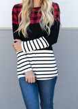 Nicolette Plaid Color Block Long Sleeve Top - Pretty Please on Broad