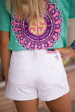 Simply Southern Summer Lovin' Shorts (White) - Pretty Please on Broad