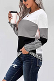 Don't be so Gray color block striped top