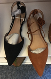 Pointed Toe Flats with Tassels in Tan