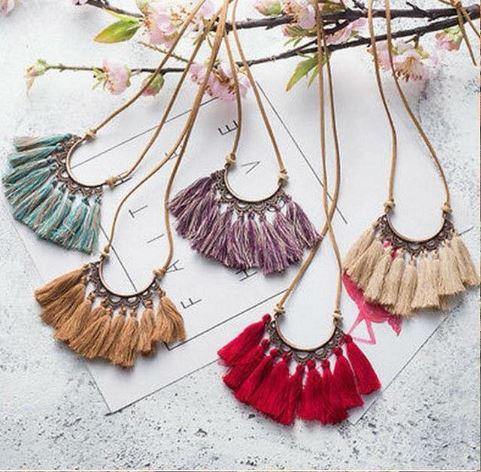 Boho Leather Tassel Necklaces - Pretty Please on Broad