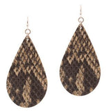Handmade Faux Leather Snakeskin Earrings