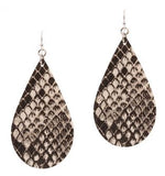 Handmade Faux Leather Snakeskin Earrings