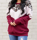 Mia Leopard Sherpa Brushed Colorblock Sweatshirt Hot Trending Ladies Women Girls College Work From Home Loungewear side_Pretty Please on Broad online boutique Altavista Lynchburg Forest VA NOLA