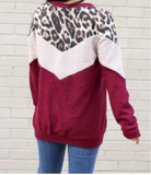 Mia Leopard Sherpa Brushed Colorblock Sweatshirt Hot Trending Ladies Women Girls College Work From Home Loungewear side_Pretty Please on Broad online boutique Altavista Lynchburg Forest VA NOLA