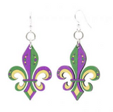 Mardi Gras Fleur De Lis wooden earrings