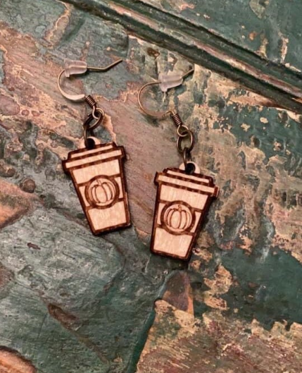 Pumpkin Spice Latte Earrings - Pretty Please on Broad