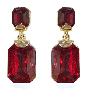 Red Glass Earring - Pretty Please on Broad