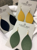 Vegan Leather Leaf Earrings in Fall Colors