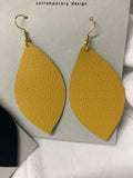 Vegan Leather Leaf Earrings in Fall Colors