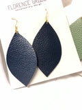 Vegan Leather Leaf Earrings in Fall Colors