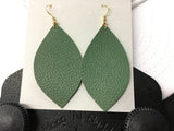 Vegan Leather Leaf Earrings in Fall Colors