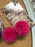 Large Solid Pom Pom Earrings