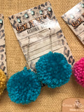 Large Solid Pom Pom Earrings