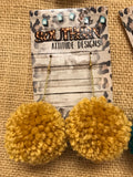 Large Solid Pom Pom Earrings