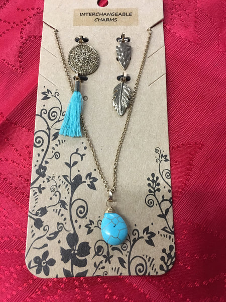 Interchangeable 5 piece charm pendants