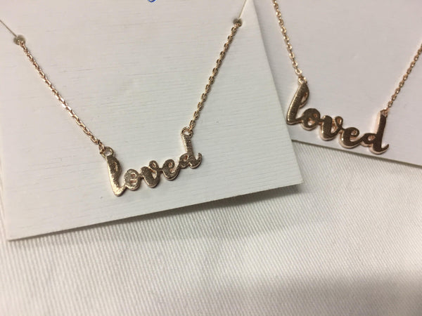 I am Loved Rose Gold Mommy and Me Cursive Personalized Necklace Gifts for Her Mom Daughter Mothers Day Gift Ideas Trending_Pretty Please on Broad Online Boutique Altavista VA
