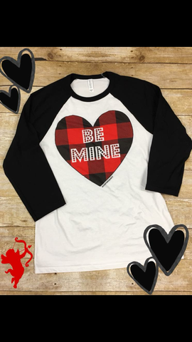 "Be Mine" Valentines Day Gifts for Her Baseball Jersey Tee TShirt_Pretty-Please-on-Broad-Online Boutique Altavista